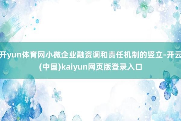 开yun体育网小微企业融资调和责任机制的竖立-开云(中国)kaiyun网页版登录入口